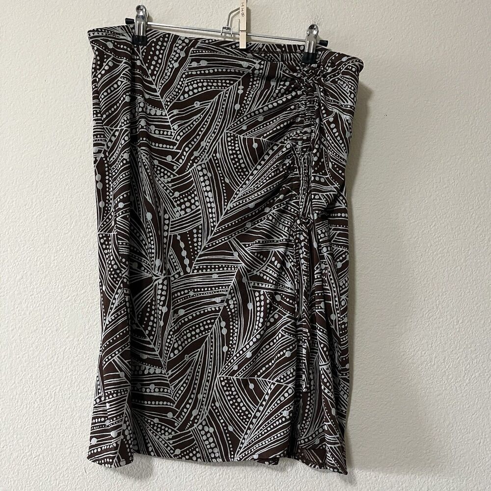 Old Navy Y2K 2004 Ruched Tie Side Knee Length Pull On Skirt SZ L